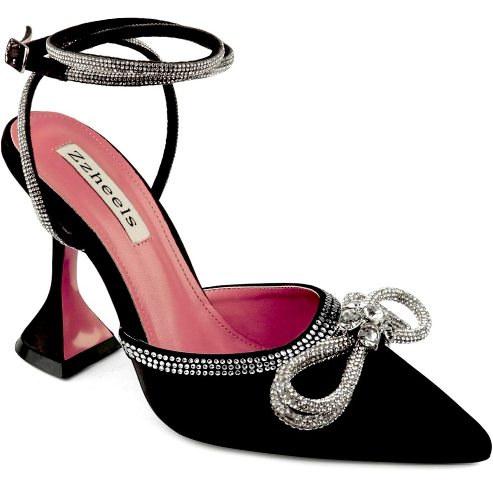 Women Bowknot Crystal Slingback/Lace-Up Heels Cause/Party